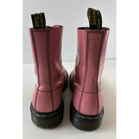 Dr Doc Martens Hincky Smiley Wink Face Acid Pink Combat Boots Lace Up Women's 9 - Picture 15 of 16